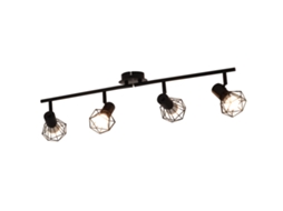 Nettlife 4 Focos De Teto Preto Vintage Retrô E14 Industrial Giratório 350 ° De Metal Interno Para Sala De Estar, Quarto Infantil, Cozinha
