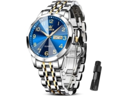 Lurelia Relógio Masculino, Movimento De Quartzo, Data/calendário, Luminoso, Aço Inoxidável, Abs, Azul