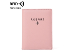 Porta-passaporte Em Couro Pu, Rosa, 14, 5 X 10, 7 Cm