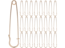 Conjunto De 50 Alfinetes Segurança Metal Dourado 75mm Para Roupas Delicadas E Colchas, Superfície Lisa, Sem Rebarbas