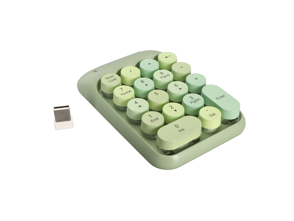 Aetheria teclado Numérico Sem Fio 2.4g 18 Teclas Baixo Ruído Mini com Design Retrô e Anti deslizante para Computador
