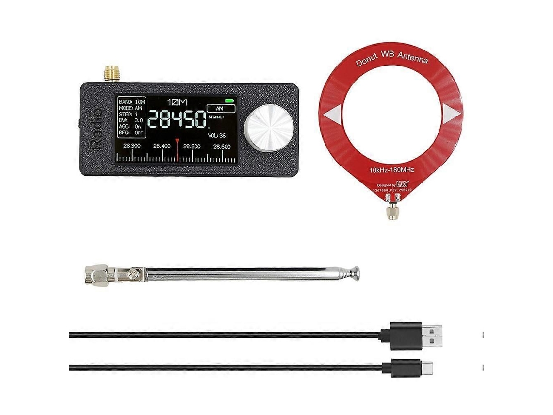 Si4732 Mini Rádio Receptor + 2 Tipo Antena 10khz 180mhz Portátil Hf Sw Mw Vhf Am Fm GOKOCO