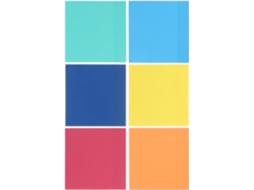 Blocos-notas Autocolantes Em Pet Fluorescente, 6 Livres Portáteis E Adesivos, Para Uso Escolar E Design Bureau