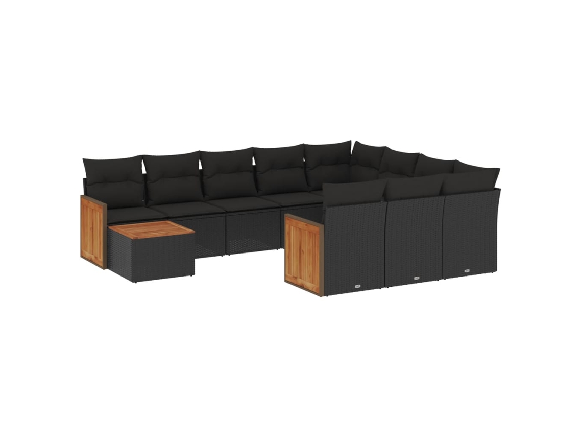 Garden Sofa Set, Garden Sofa Sets Vidaxl Preto Rattan / Vime (n/a)