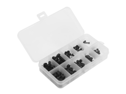 Kit De Parafusos De Nylon Preto Isolados 150 Peças M2 M2.5 M3 M4 M5 Para Componentes Eletrônicos Industriais