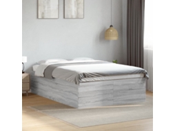 Estrutura Cama 140x190 Cm Derivados De Madeira Cinzento Sonoma