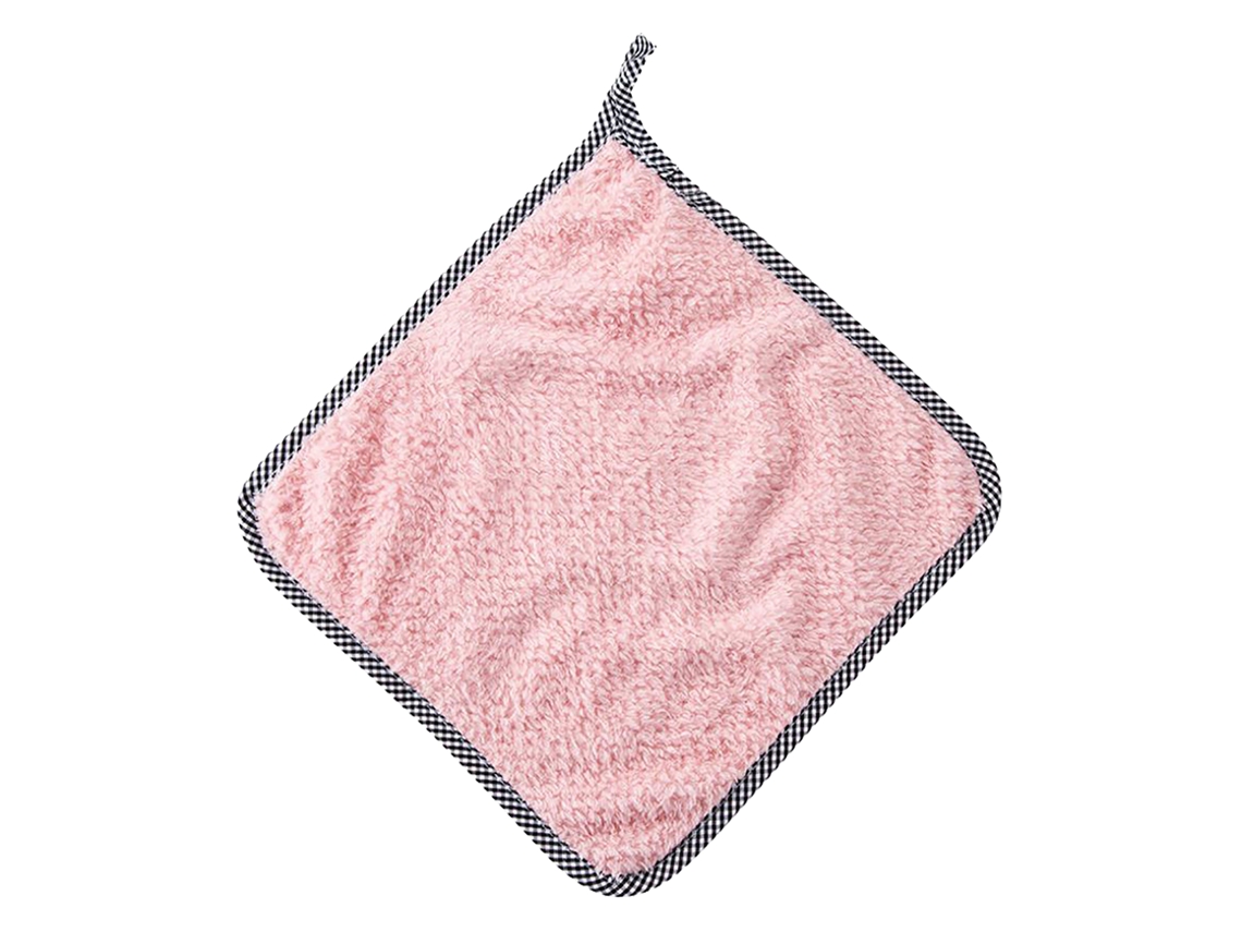 Toalha de Prato Veludo Coral com Gancho | S/MARCA