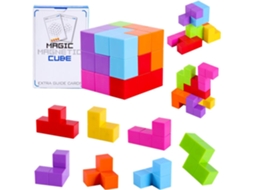 Blocos de Construção Magnéticos 3D Cubos Magnéticos Mágicos Conjunto de 7 Blocos Magnéticos de Várias Formas com 54 Cartas Guia Cubos JEDBESETZT