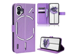 Capa De Celular For Nothing Phone 1 Em Couro Com Textura De Diamante