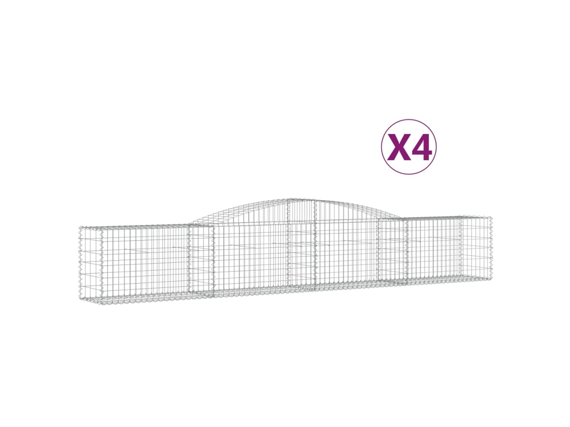 Gabion Basket, Gabion Baskets Vidaxl Prateado Ferro (400 X 50 X 60/80 Cm)