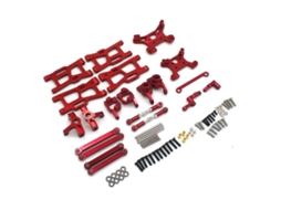 Rojo Braços Suspensão Dianteiros Traseiros Copos Direção Cubos C Assentos Roda Traseira Metal Wltoys 124008 124010 1/12 Rc Acessórios MDUG