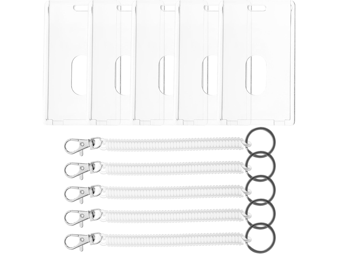 Bestyash Pacote Com 5-porta Crachás Transparentes Pulseira De Plástico, Proteção Durável E Prática Para Funcionários