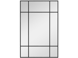 Espelho Parede Retangular 90x60 Moldura Metal Preto