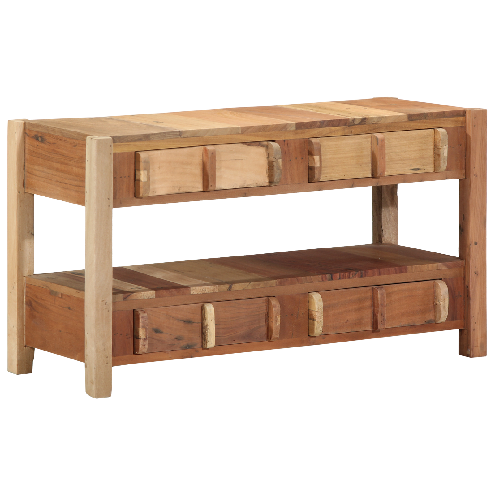 Conjunto 1 Suporte Para Tv Vidaxl Castanho Madeira Recuperada Maciça (83 X 33 X 46 Cm)