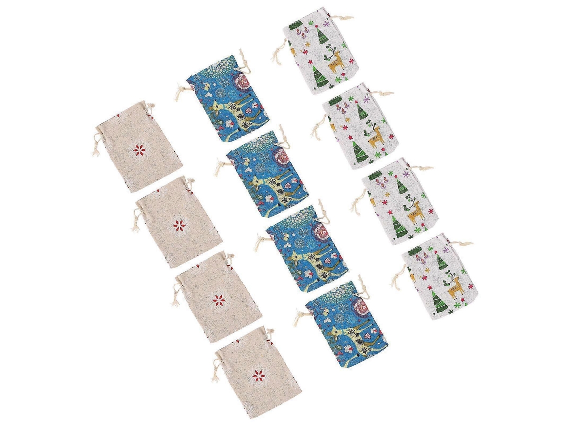Sacos De Presente De Natal Em Tecido, Design Com Corda, Duráveis