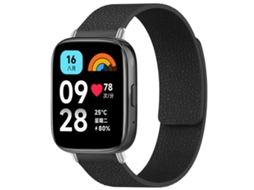 Bracelete para Redmi Watch 3 Active / Lite Silicone Magnético com Textura de Lichia Preta XIAOMOYU