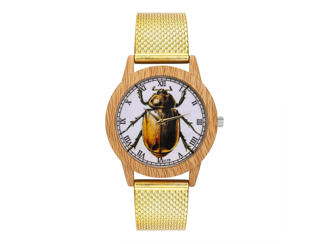 Relojes De Pareja Casual De Correa De Malla Moda Quartzo Oro Para Hombre Y Mujer
