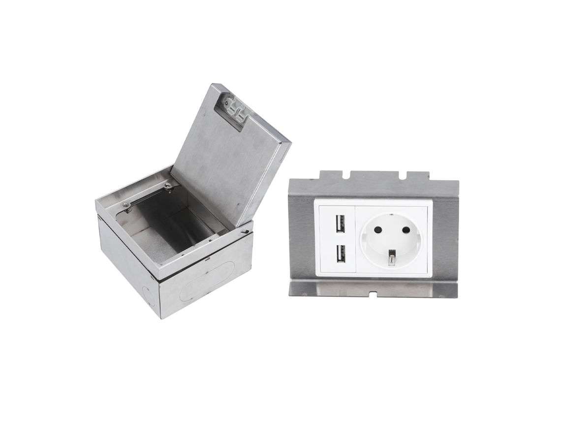 Laxiscreed Tomada De Piso Embutida Com Duas Tomadas E Duas Portas Usb Para Instalação Segura