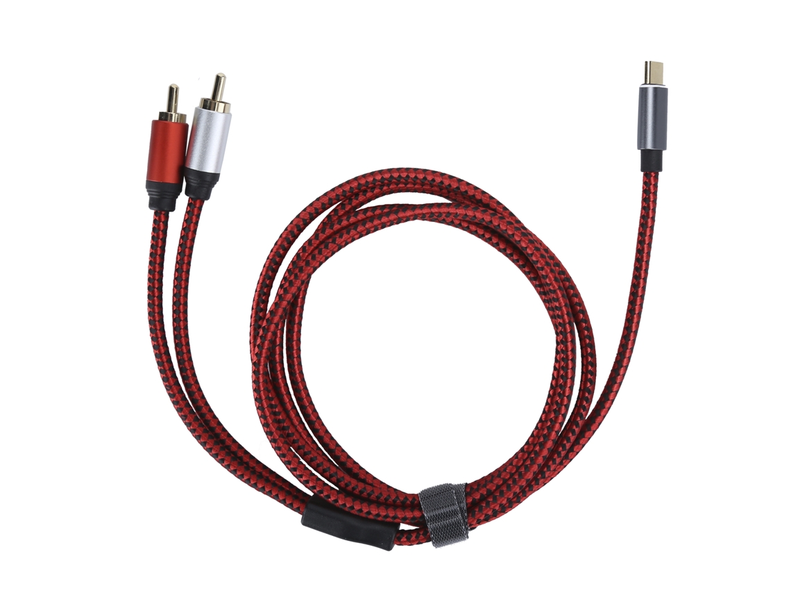 Cabo de Áudio Type c Macho para 2rca Macho com Plating de Ouro 1.5m para Celular Tablet Laptop