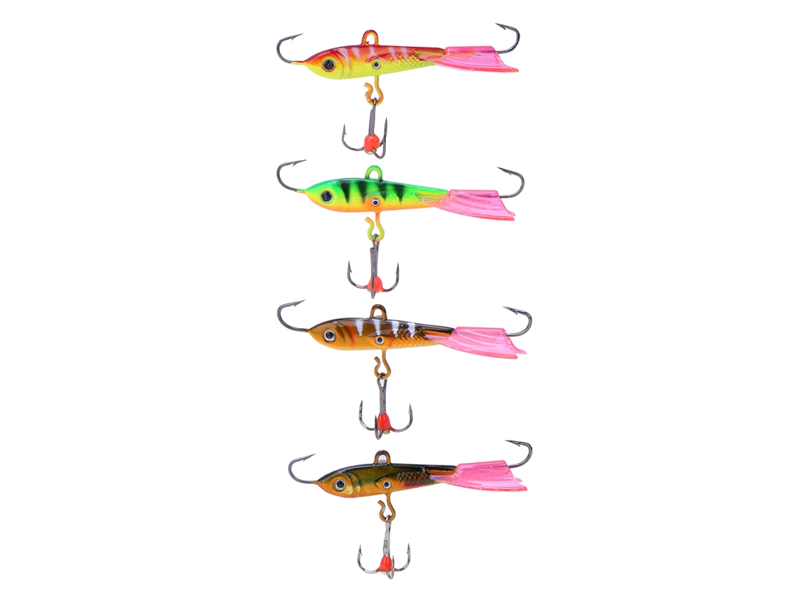Ice Fishing Lures (bionic Fish Lure, Sharp Hooks) Winter Russian Ice Fishing Lures Size 5-8 10g 4-piece Set