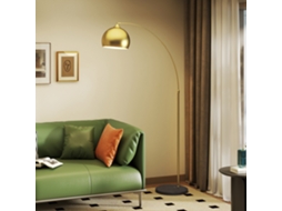 Luminária de Chão Arco Ajustável com Pé de Mármore Estilo Vintage 40w E27 Dim.100 115lx30lx170 180hcm Dourada BTFORUS