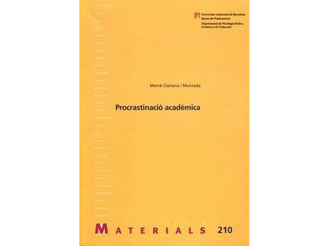 Livro Procrastinació acadèmica de Mercè Clariana (Espanhol)