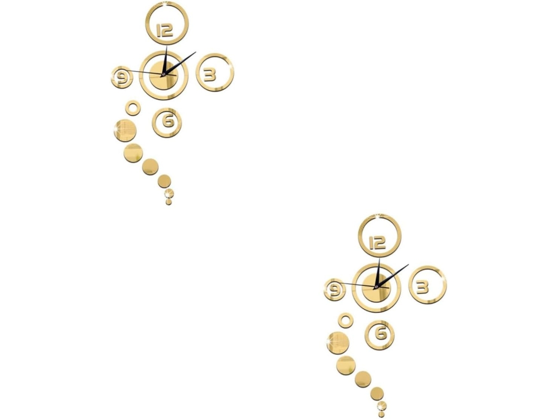 Relógio De Parede Em Acrílico, 2 Peças, Relógio 3d, Adesivo Decorativo Para Parede, Decoração Para Casa, Relógio De Gokoco