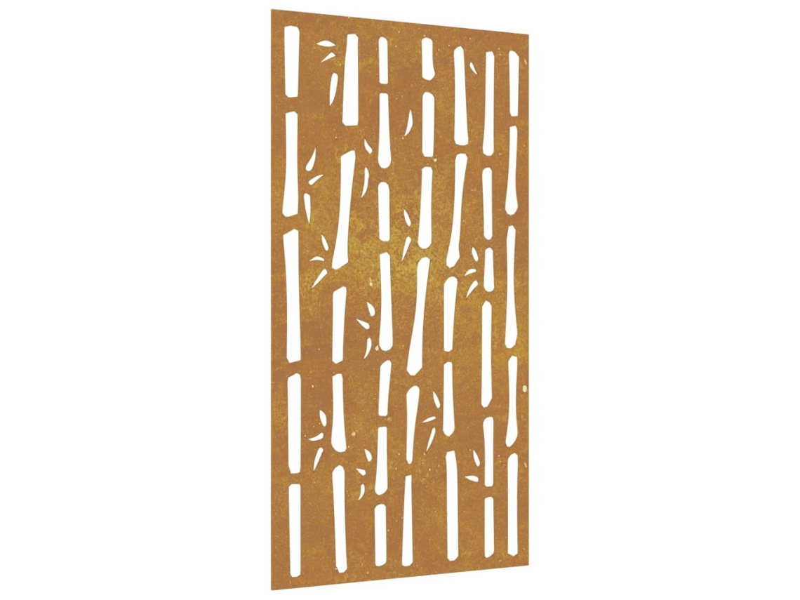 Decoração p/ muro de jardim VIDAXL aço corten design bambu (105x55 cm)