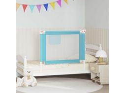 Vidaxl Barra De Segurança P/ Cama Infantil Tecido 100x25 Cm Azul