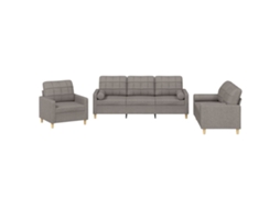 Sofa Set, Sofa Sets Vidaxl Cinzento-acastanhado Tecido (n/a)
