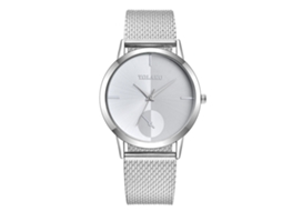 Reloj De Pulsera Para Mujer Yolako De Moda Casual Con Dial Redondo Simple De Cuarzo (dial Plata Blanco)