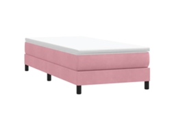 Vidaxl Box Cama De Primavera Sem Colchão Rosa 90x210 Cm Veludo