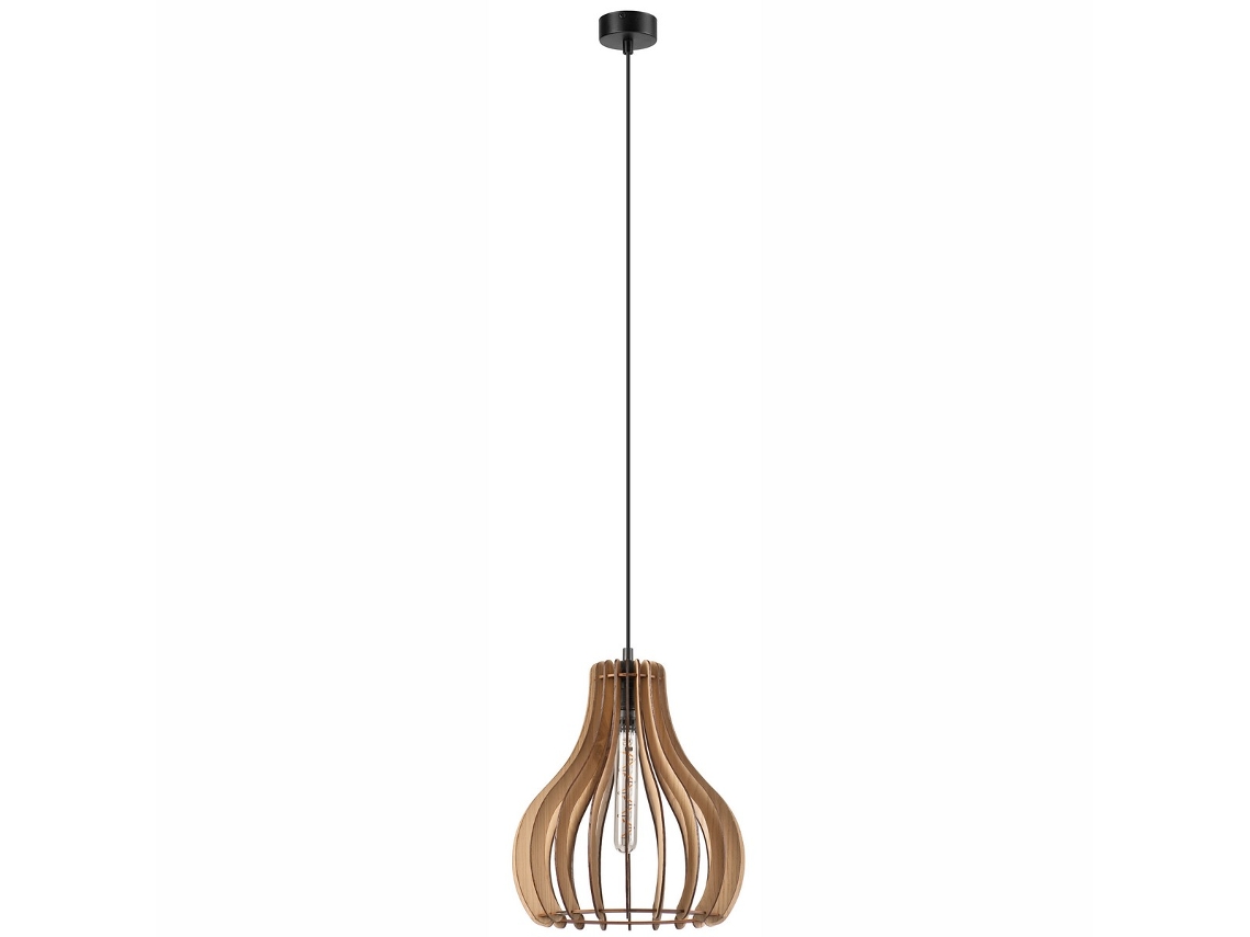 Candeeiro Suspenso Tucci, Madeira, Castanho, 29x29x120 Cm, Seven Design