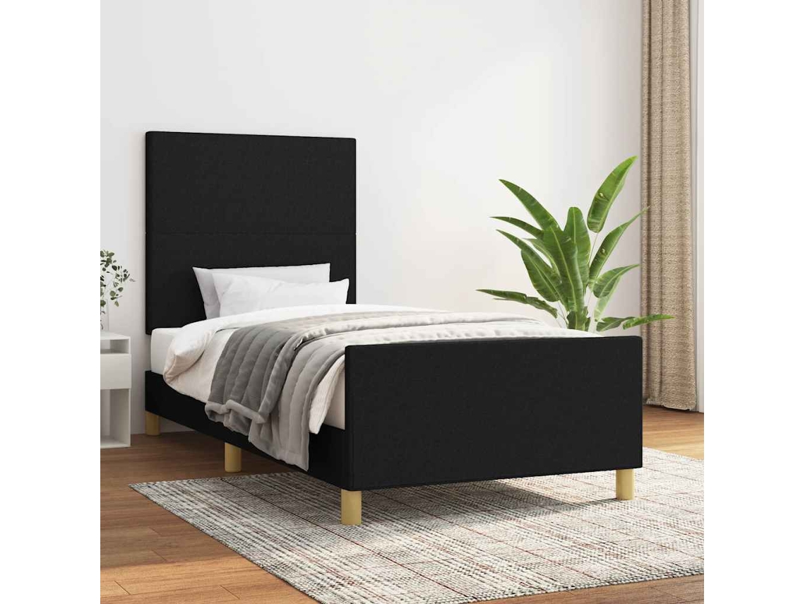 Vidaxl Estrutura de Cama Sem Colchão 80x200 Cm Tecido Preto