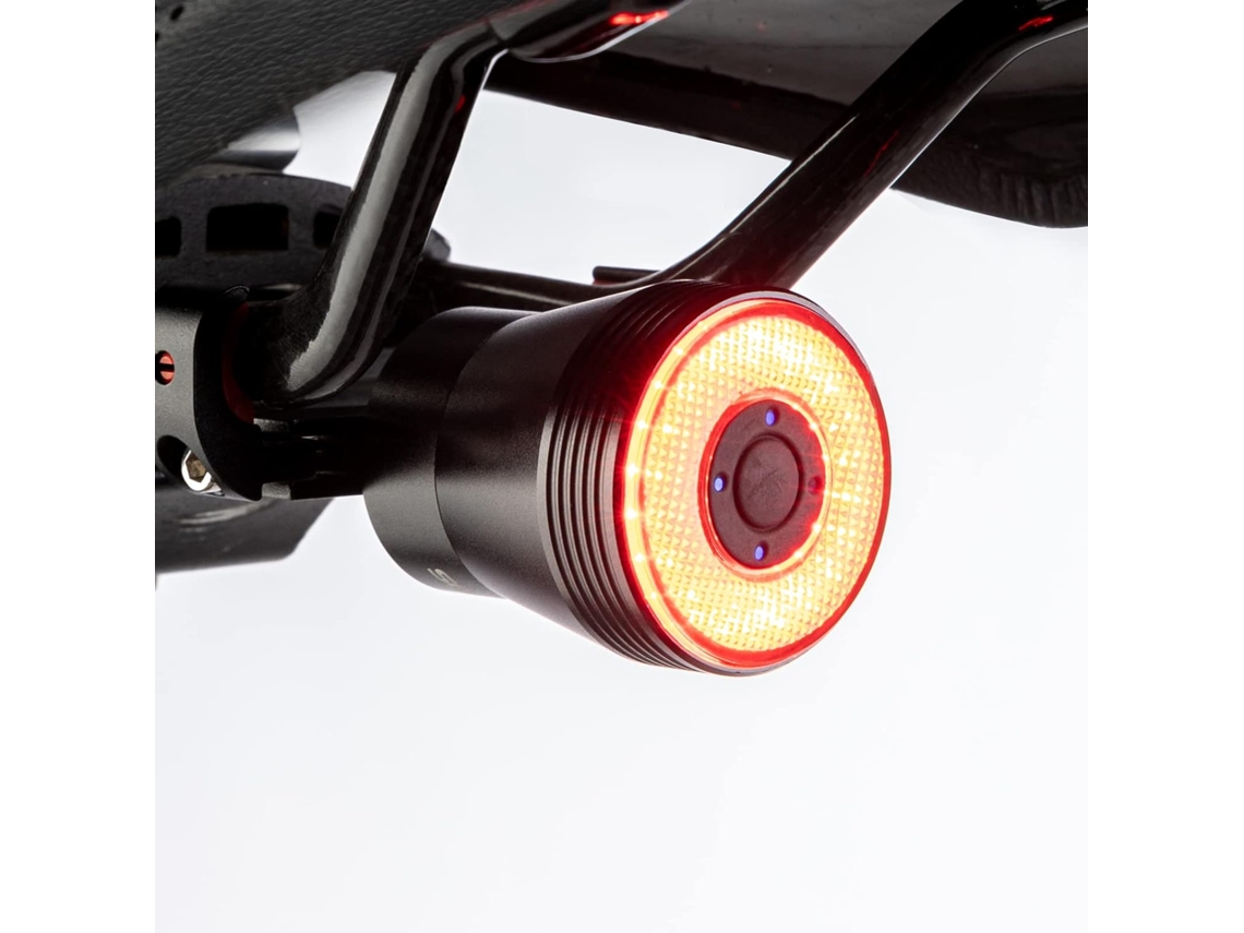 Lanterna traseira inteligente para bicicleta com sensor de freio para pedalar à noite. Luzes traseiras de LED ultrabrilhantes (pretas).