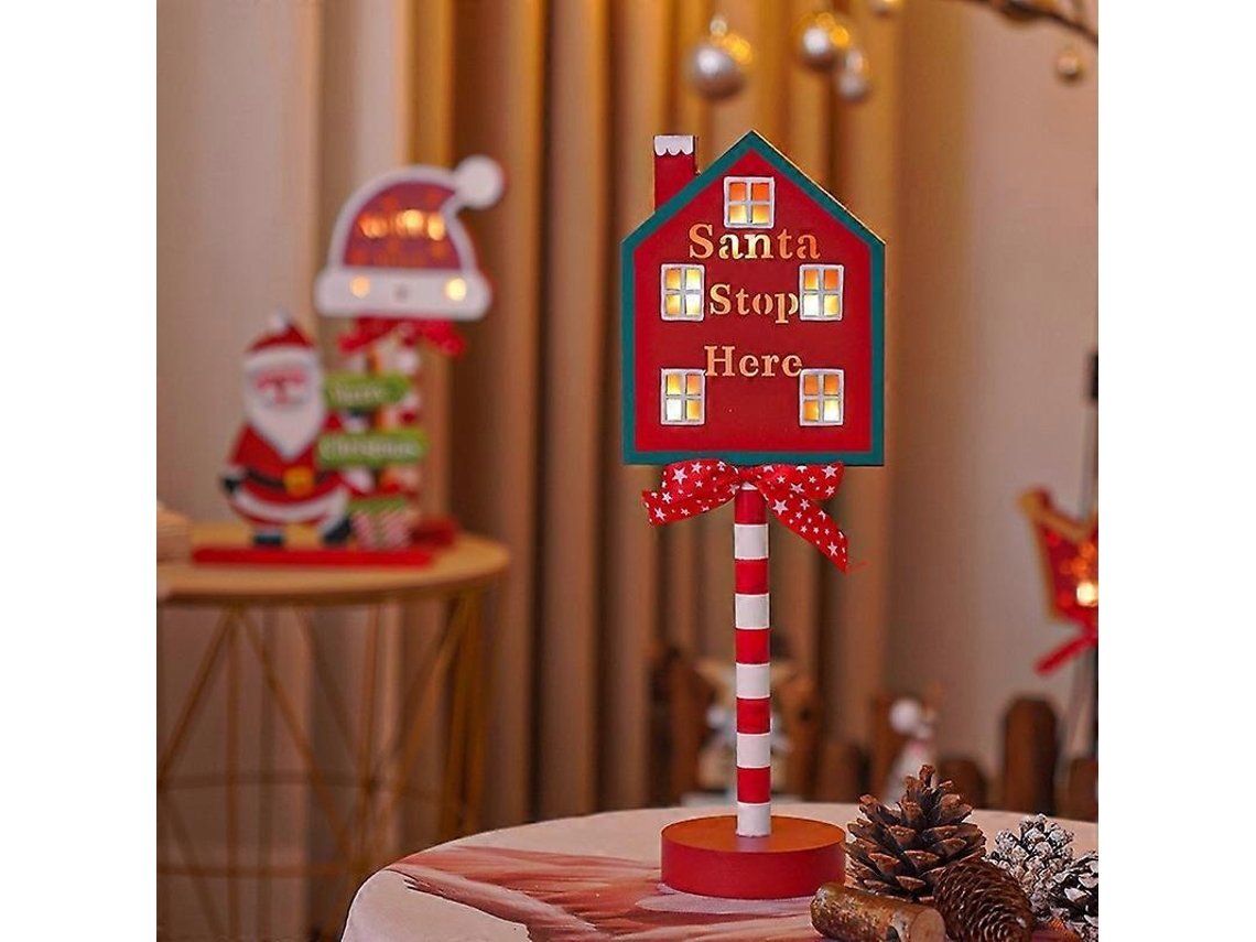 Placa De Rua De Natal Com Luzes Decorativas Para Casa