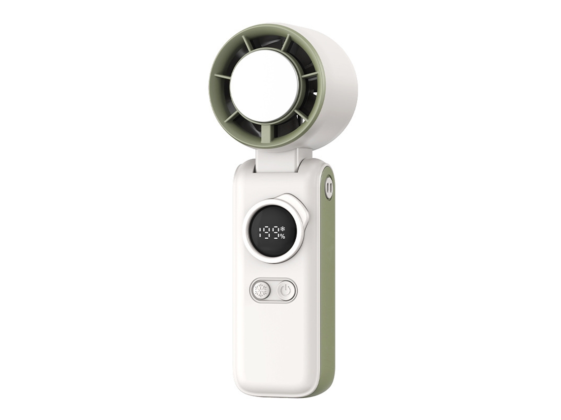 Ventilador Portátil com Bolsa de Gelo e Ar Frio Mini Ventilador de Pescoço Verde