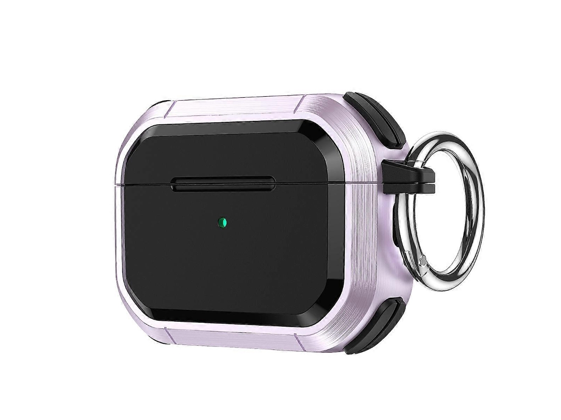Estojo Protetor Para Fones De Ouvido Airpods Pro / Pro 2 Em Tpu + Pc Com Fivela De Metal