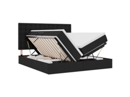 Cama de Armazenamento Led com Colchão Preto MAISON EXCLUSIVE (200x200 cm)