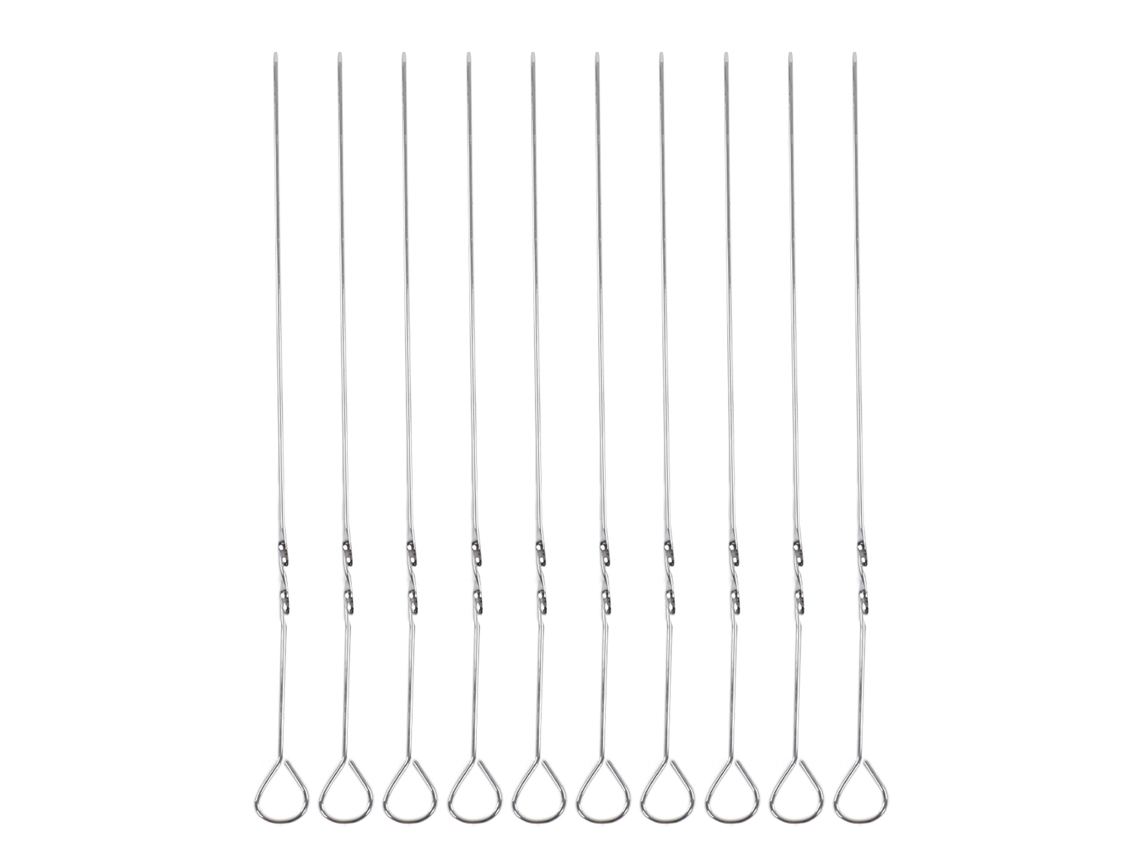 Espetos De Aço Inoxidável Reutilizáveis Para Churrasco Carne Legumes 10pcs