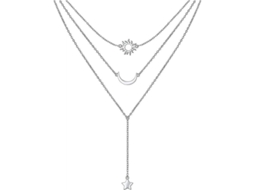 2026-cadena De Collar De Plata Esterlina 925 De Tres Capas Con Extensor Para Mujer Estilo Geométrico Otf Sol Lua Estrela