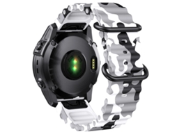 Pack 2X Bracelete Ocean Waves para Garmin Fenix 7 Branco Militar e Verde Militar ANTIIMPACTO!