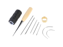 Juego De 10 Agujas Para Coser Cuero, Punzón, Hilo, Dedales Y Herramientas De Costura Manual.