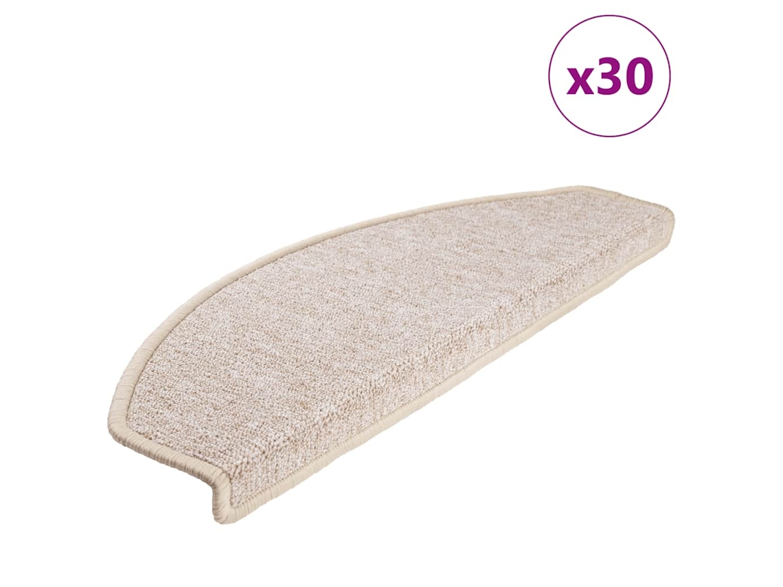 Vidaxl Tapetes De Escada 30 Peças 65x24x4 Cm Cinza-claro Semicircular Grande