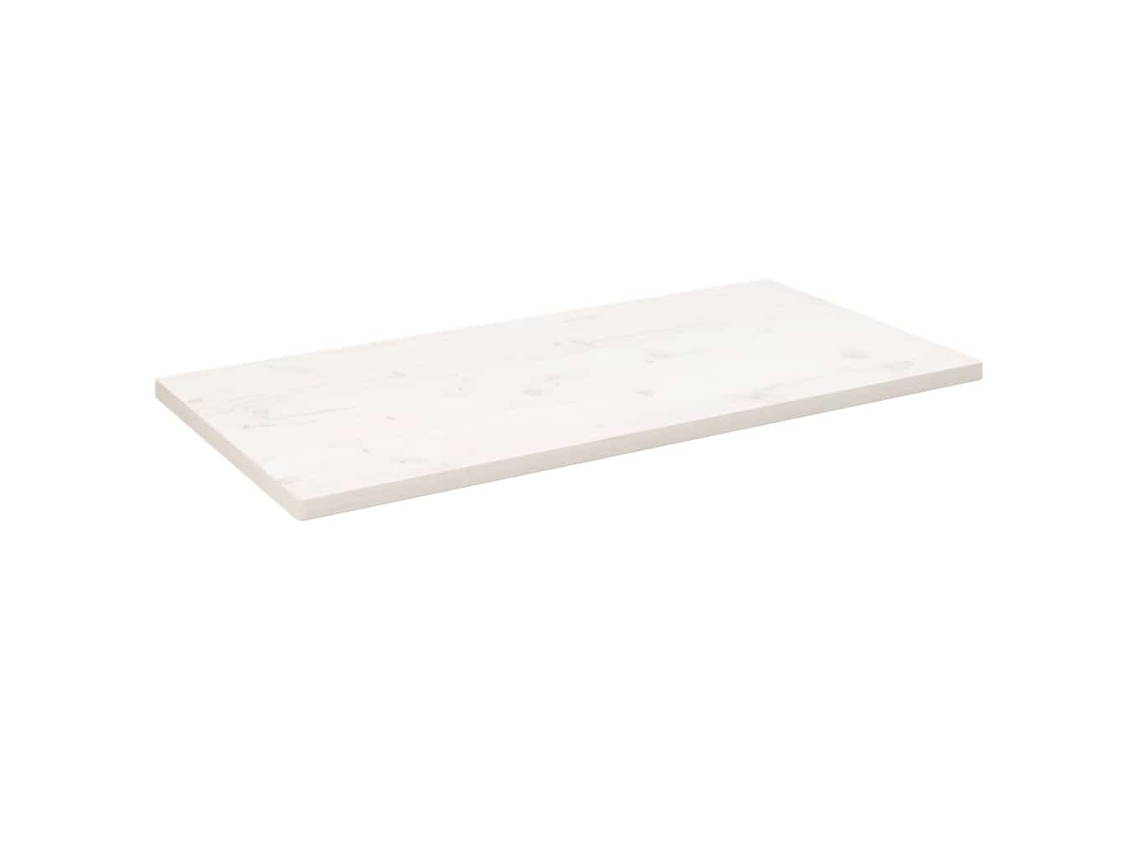 Vidaxl Tampo De Mesa Retangular 110x60x2,5 Cm Pinho Maciço Branco