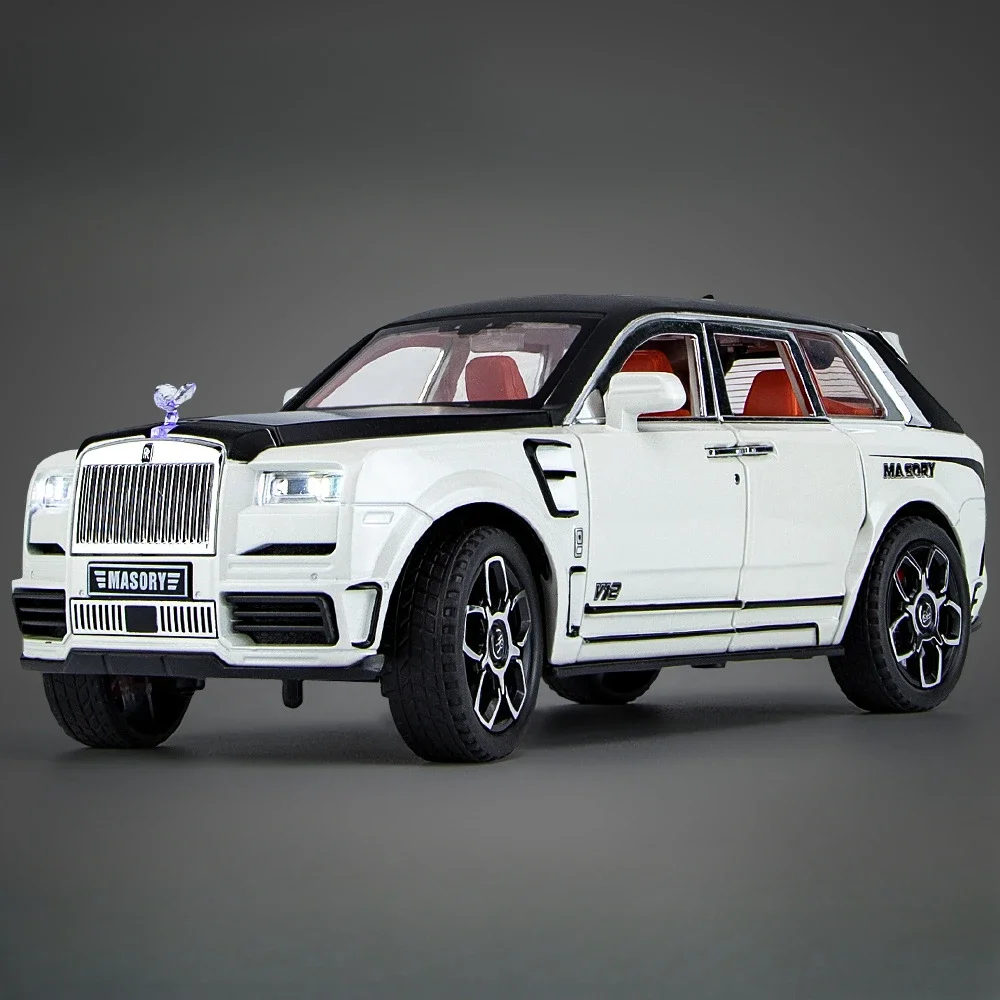 (cullinan White) 1:24 - Miniatura De Carro - Carroceria Em Liga Metálica - Som E Luz Simulados
