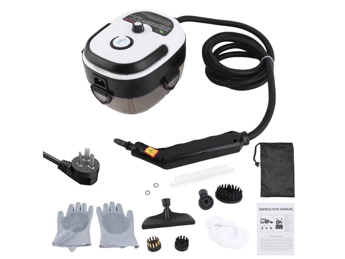 1500w Aspirador de Vapor Portátil 105℃ Limpeza Profunda com Tanque Removível 3 Cabeças de Escova