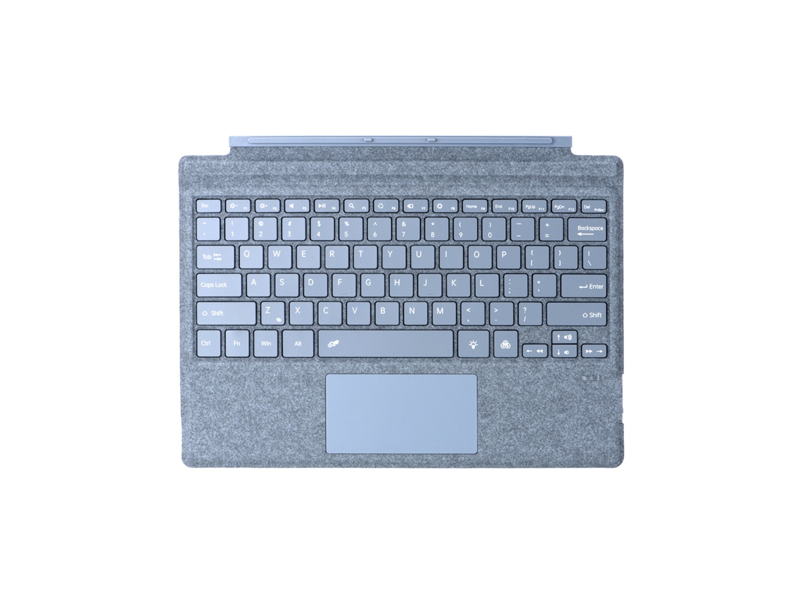 Compatível Com Microsoft Surface Pro 3/4/5/6/7/7 Teclado Bluetooth Magnético, Azul Cristal De Gelo/retroiluminado Yunzii