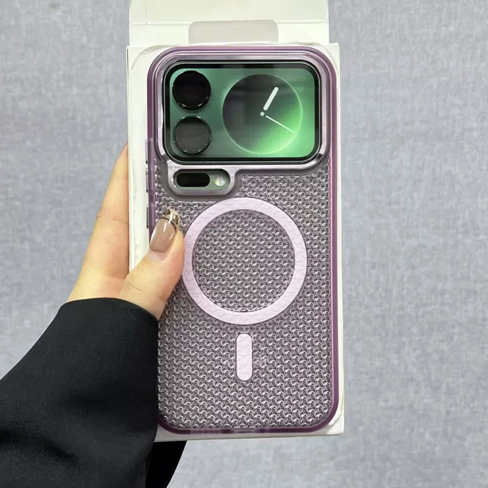 (xiaomi 15 Pro Roxo) Capa Protetora Magnética Para Dissipação De Calor, Compatível Com Magsafe, Acabamento Fosco.