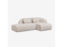 Sklum Sofá Modular Chaise Longue Direito De 2 Peças Com Divã Esquerdo Em Chenille Coquette Poliéster  Chenille Beige Creme